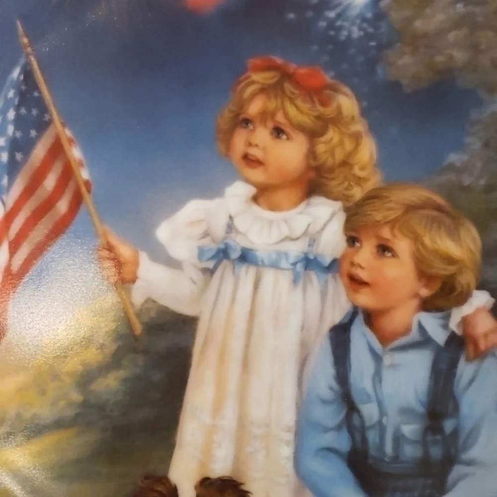 STAR SPANGLED SKY‎ 1985 SANDRA KUCK COLLECTIBLE PLATE WALL HANGING